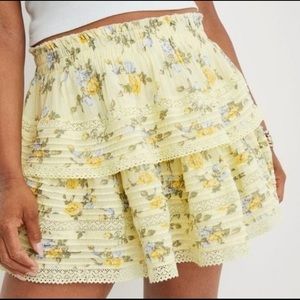 Aerie Rock n Ruffle Printed Mini Skirt